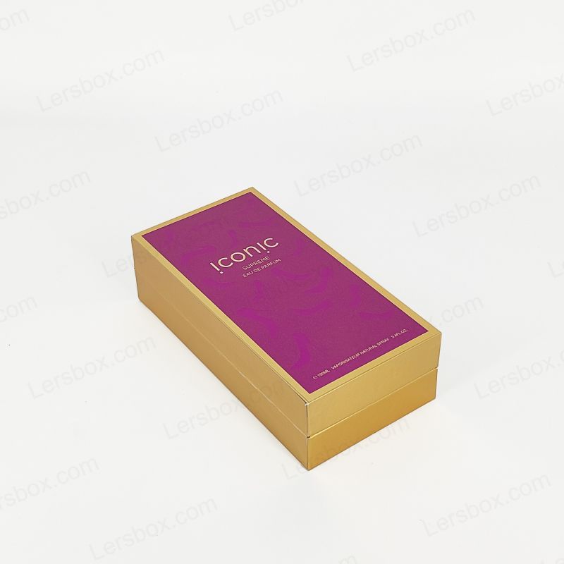 Kotak minyak wangi dicap emas elegan dengan dulang Eva dan reka bentuk tegar buatan tangan HP014