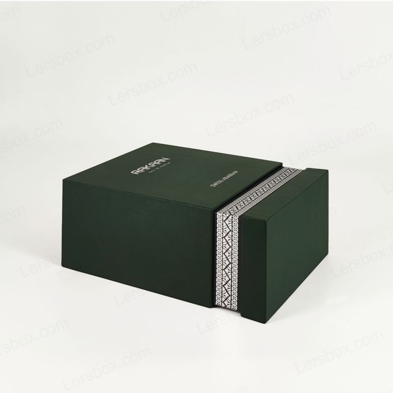 Pembungkusan minyak wangi foil emas eksklusif dengan dulang eva dan struktur tegar HP024