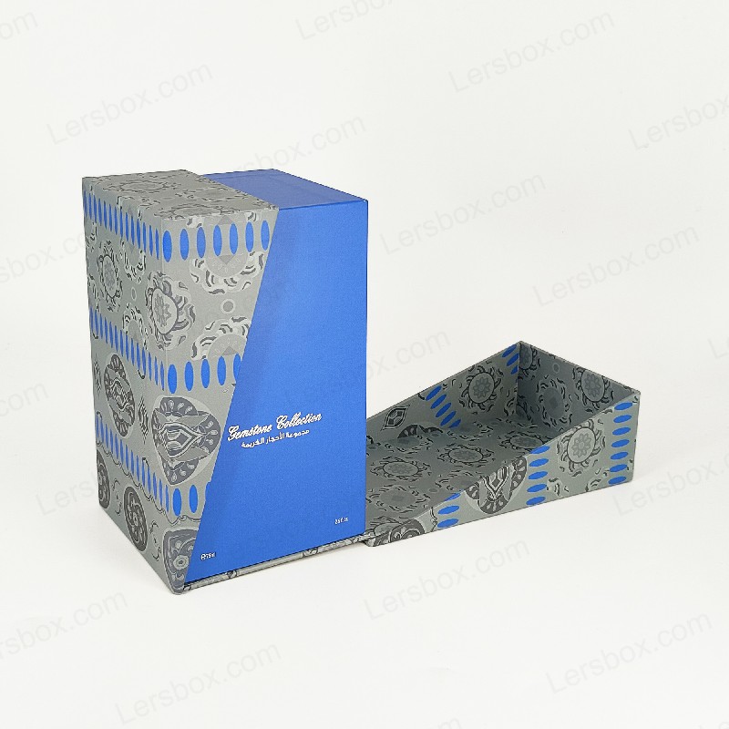 Kotak minyak wangi foil emas premium dengan dulang buih Eva dan tudung yang kukuh dan reka bentuk asas HP029