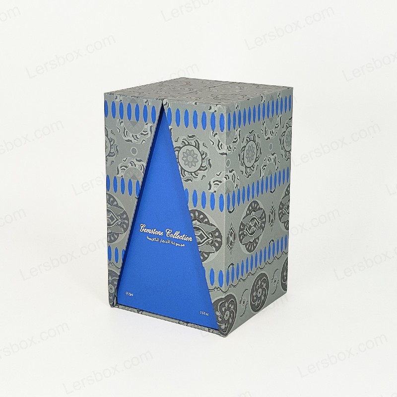 Kotak minyak wangi foil emas premium dengan dulang buih Eva dan tudung yang kukuh dan reka bentuk asas HP029