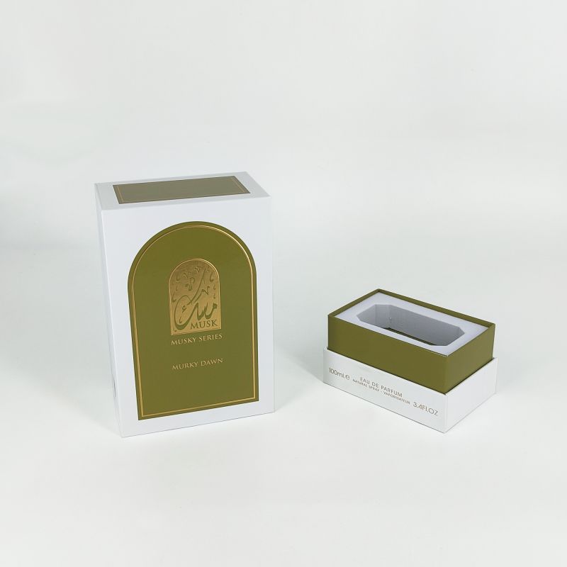 Kotak minyak wangi embossed emas dengan dulang Eva, asas tegar, dan reka bentuk tudung yang ramping HP031