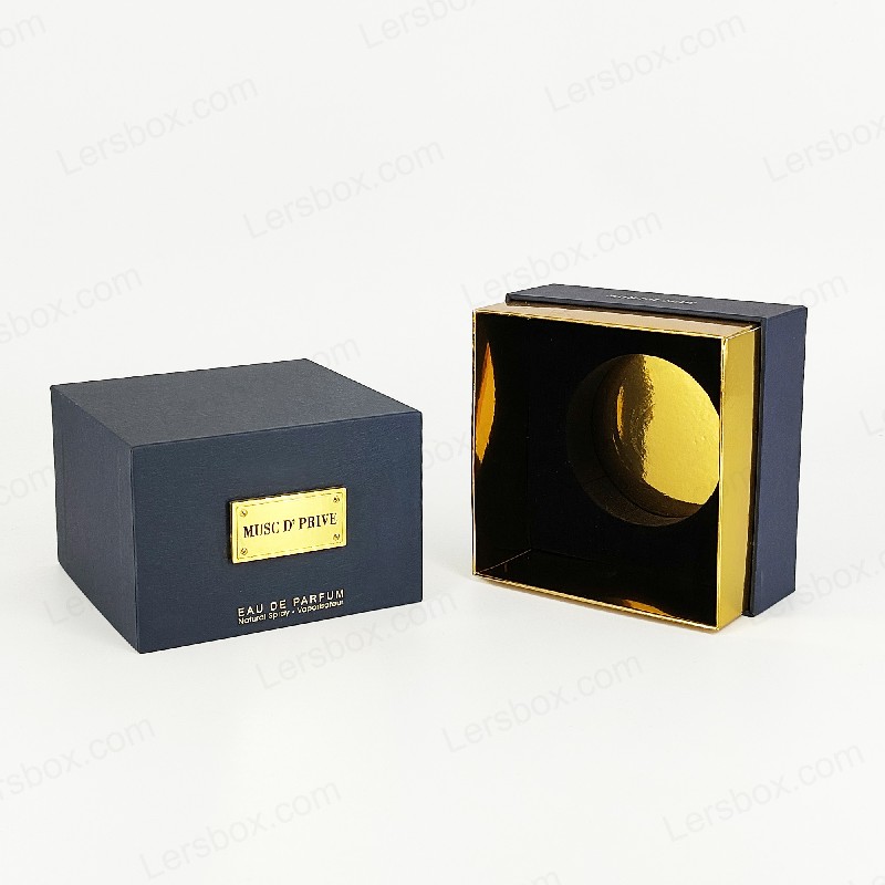 Pembungkusan minyak wangi foil emas mewah dengan struktur tegar buatan tangan dan EVA dulang masukkan HP030