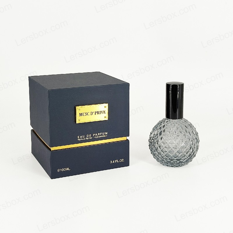 Pembungkusan minyak wangi foil emas mewah dengan struktur tegar buatan tangan dan EVA dulang masukkan HP030