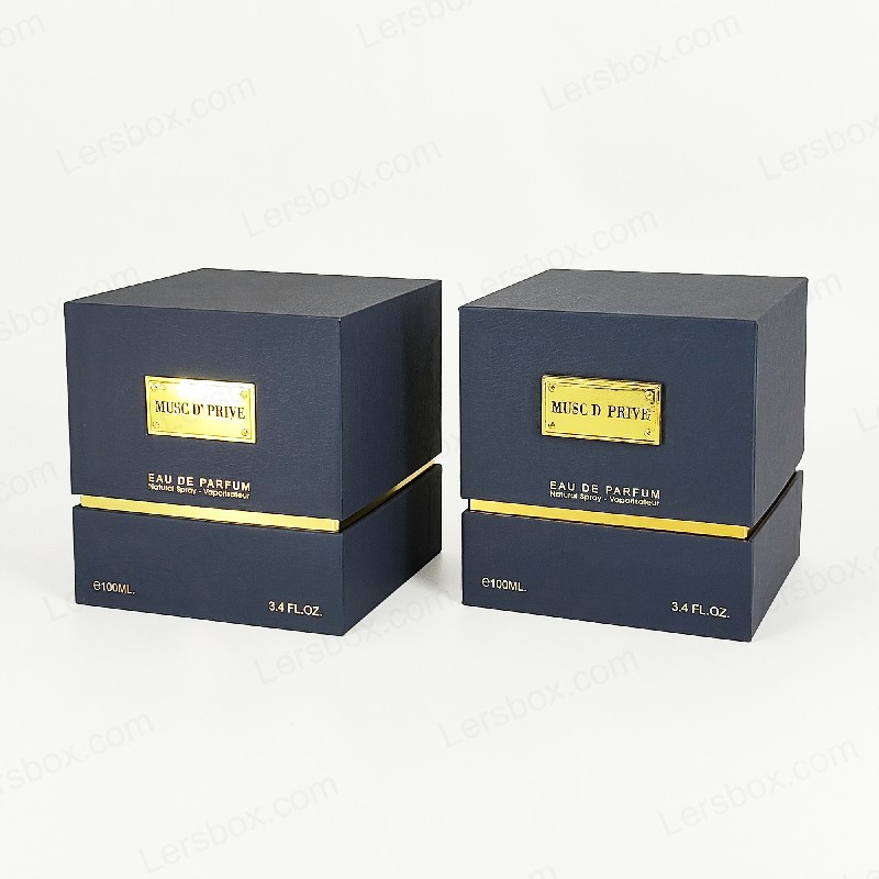 Pembungkusan minyak wangi foil emas mewah dengan struktur tegar buatan tangan dan EVA dulang masukkan HP030