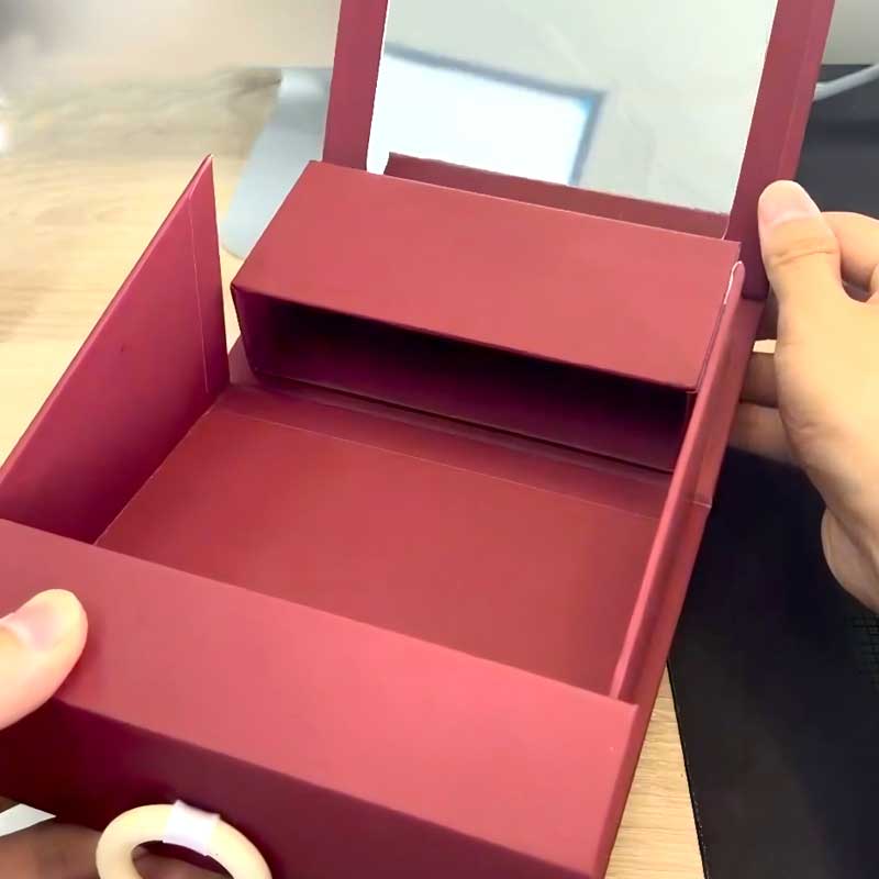 Kotak kosmetik cermin gaya flip